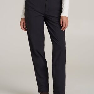 American Tall Pull On Fleece Lined Trouser Pants for Tall Women in Black Size 2X